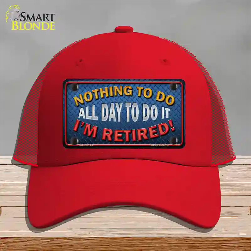 Nothing To Do Novelty License Plate Hat Mesh / Red