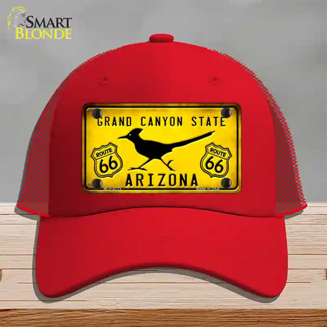 Arizona Grand Canyon With Route 66 Novelty License Plate Hat Mesh / Red