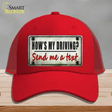 Send Me A Text Novelty License Plate Hat Mesh / Red