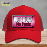 Big Truck No Penis Novelty License Plate Hat Mesh / Red