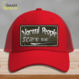 Normal People Novelty License Plate Hat Mesh / Red