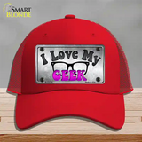 I Love My Geek Novelty License Plate Hat Mesh / Red