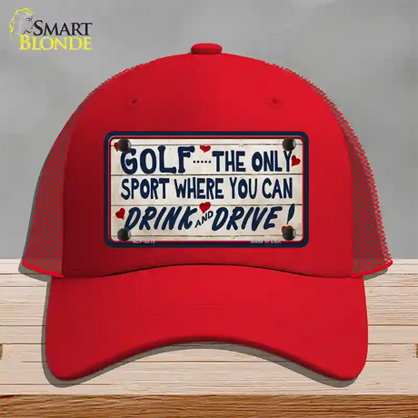 Drink And Drive Novelty License Plate Hat Mesh / Red