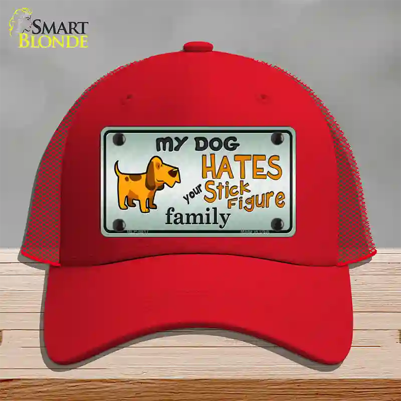 My Dog Hates Novelty License Plate Hat Mesh / Red