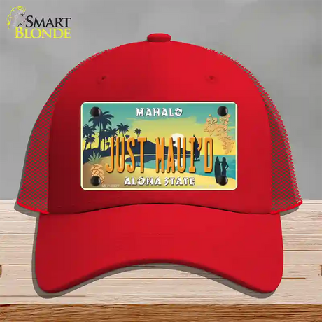 Just Mauid Vintage Novelty License Plate Hat Mesh / Red