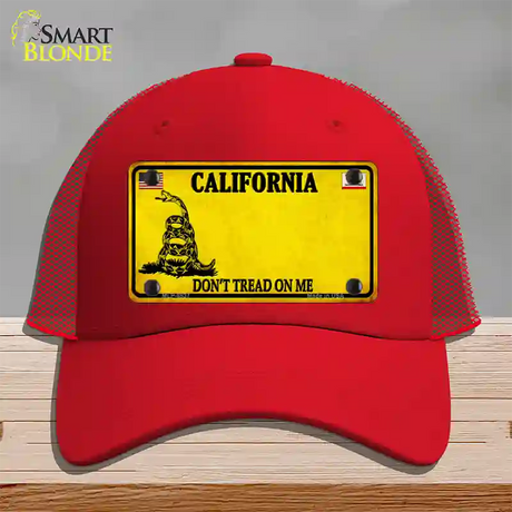 California Dont Tread On Me Novelty License Plate Hat Mesh / Red