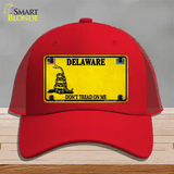 Delaware Dont Tread On Me Novelty License Plate Hat Mesh / Red