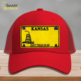 Kansas Dont Tread On Me Novelty License Plate Hat Mesh / Red