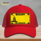 Mississippi Dont Tread On Me Novelty License Plate Hat Mesh / Red