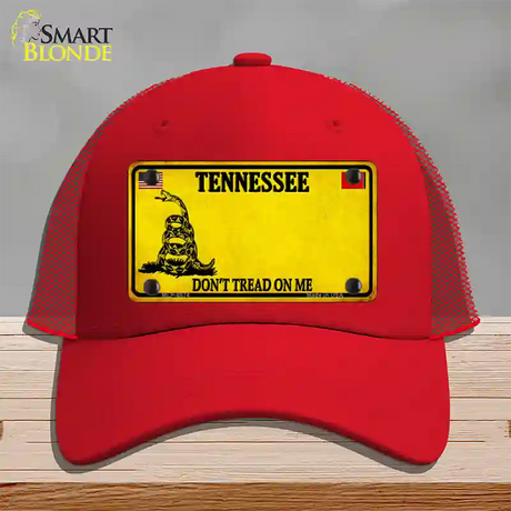 Tennessee Dont Tread On Me Novelty License Plate Hat Mesh / Red