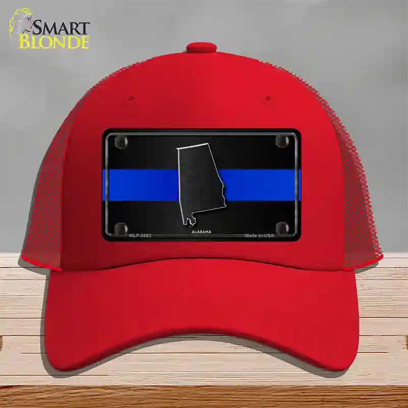 Alabama Thin Blue Line Novelty License Plate Hat Mesh / Red