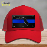 Florida Thin Blue Line Novelty License Plate Hat Mesh / Red