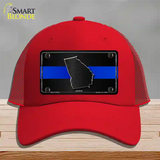 Georgia Thin Blue Line Novelty License Plate Hat Mesh / Red