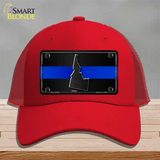 Idaho Thin Blue Line Novelty License Plate Hat Mesh / Red