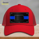 Kansas Thin Blue Line Novelty License Plate Hat Mesh / Red