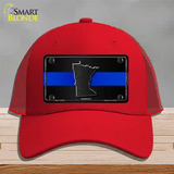 Minnesota Thin Blue Line Novelty License Plate Hat Mesh / Red