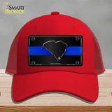 South Carolina Thin Blue Line Novelty License Plate Hat Mesh / Red