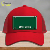 Washington Green Novelty License Plate Hat Mesh / Red