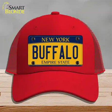 Buffalo New York Novelty License Plate Hat Mesh / Red