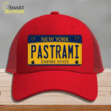 Pastrami New York Novelty License Plate Hat Mesh / Red