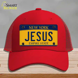 Jesus New York Novelty License Plate Hat Mesh / Red