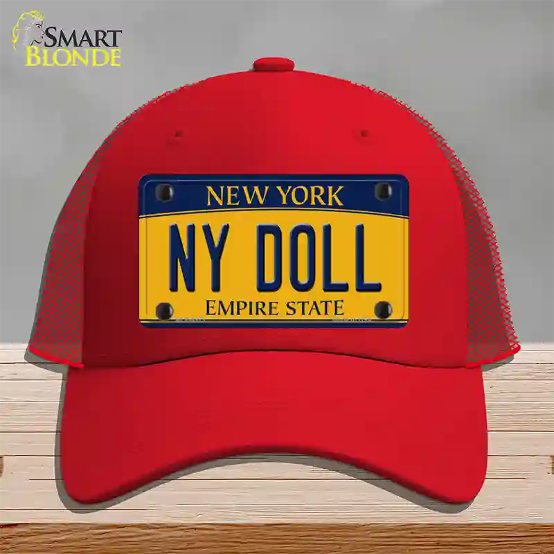 NY Doll New York Novelty License Plate Hat Mesh / Red