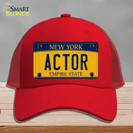 Actor New York Novelty License Plate Hat Mesh / Red