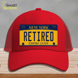 Retired New York Novelty License Plate Hat Mesh / Red