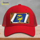 Oregon Flag Scroll Novelty License Plate Hat Mesh / Red