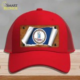 Virginia Flag Scroll Novelty License Plate Hat Mesh / Red