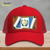 Guatemala Flag Scroll Novelty License Plate Hat Mesh / Red