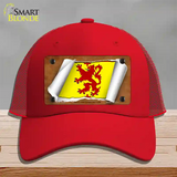 Scotland Rampant Lion Flag Scroll Novelty License Plate Hat Mesh / Red