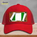 Nigeria Flag Scroll Novelty License Plate Hat Mesh / Red