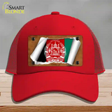 Afghanistan Flag Scroll Novelty License Plate Hat Mesh / Red