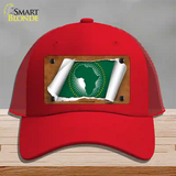 African Union Flag Scroll Novelty License Plate Hat Mesh / Red