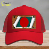 Bangladesh Flag Scroll Novelty License Plate Hat Mesh / Red