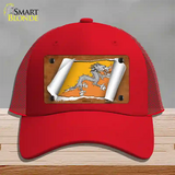 Bhutan Flag Scroll Novelty License Plate Hat Mesh / Red