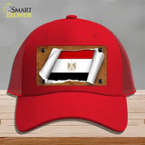 Egypt Flag Scroll Novelty License Plate Hat Mesh / Red