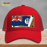 Falkland Islands Flag Scroll Novelty License Plate Hat Mesh / Red