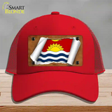 Kiribati Flag Scroll Novelty License Plate Hat Mesh / Red