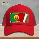 Portugal Flag Scroll Novelty License Plate Hat Mesh / Red