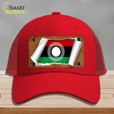 Malawi Flag Scroll Novelty License Plate Hat Mesh / Red