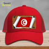 Tunisia Flag Scroll Novelty License Plate Hat Mesh / Red