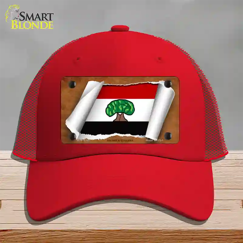 Oromia Ethiopia Flag Scroll Novelty License Plate Hat Mesh / Red