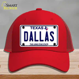 Dallas Texas Novelty License Plate Hat Mesh / Red