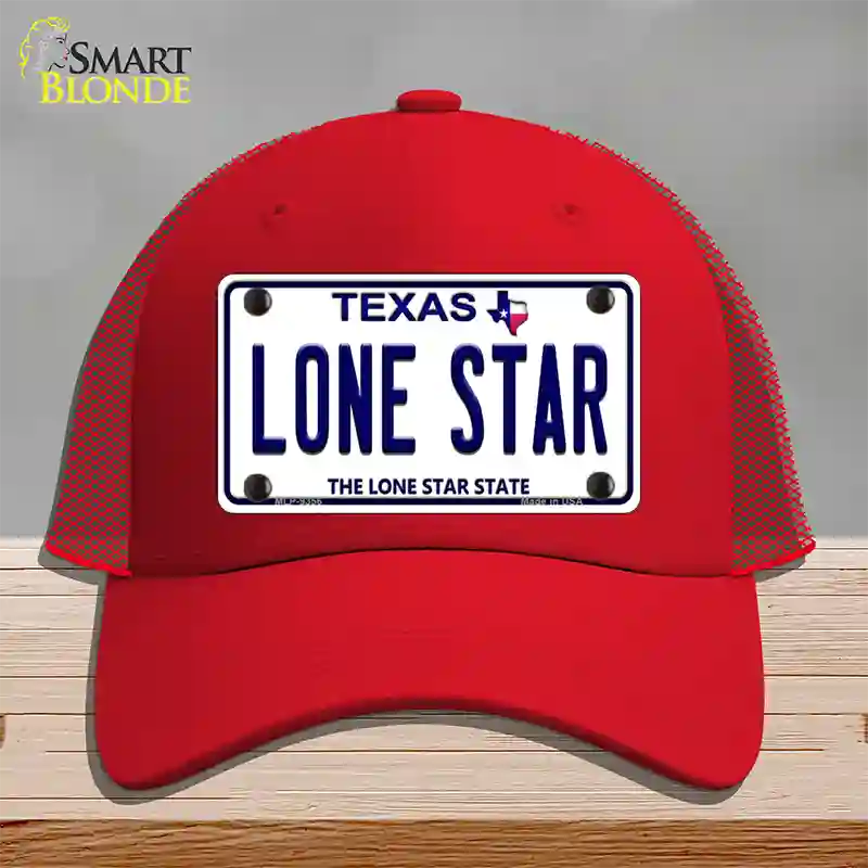 Lone Star Texas Novelty License Plate Hat Mesh / Red