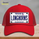 Longhorn Texas Novelty License Plate Hat Mesh / Red