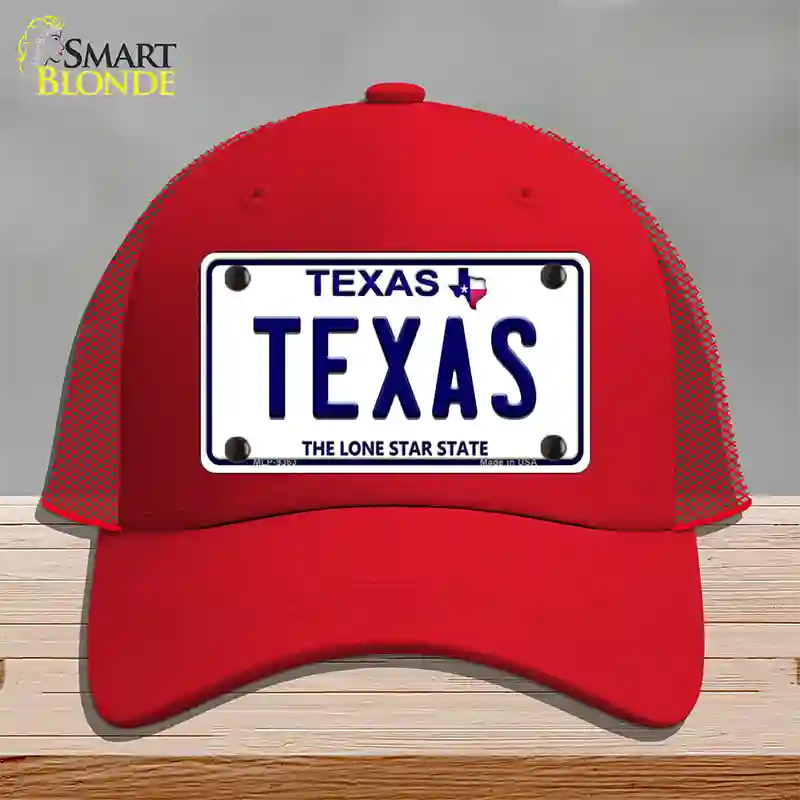 Texas Novelty License Plate Hat Mesh / Red