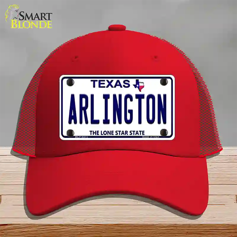 Arlington Texas Novelty License Plate Hat Mesh / Red