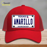 Amarillo Texas Novelty License Plate Hat Mesh / Red